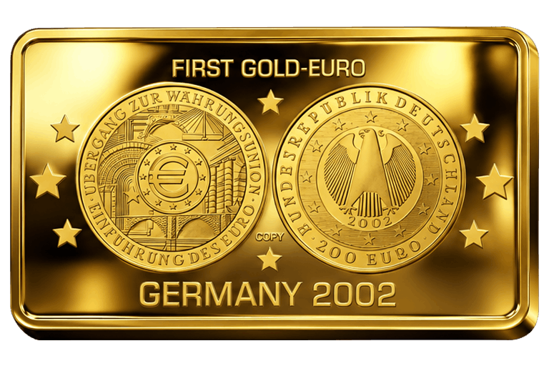 Złota moneta First Gold-Euro — Niemcy 2002